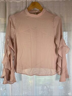 Elodie Blush Ruffle Sleeve Blouse